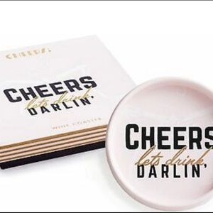 Rosanna Cheers Let's Drink, Darlin 2 Wine Coasters